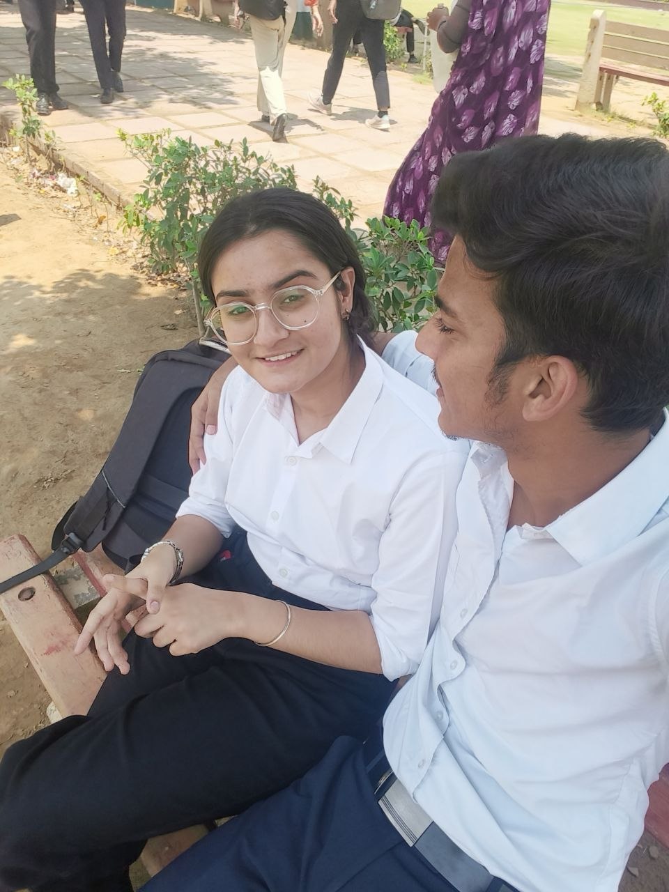 Adarsh and Payal sitting together