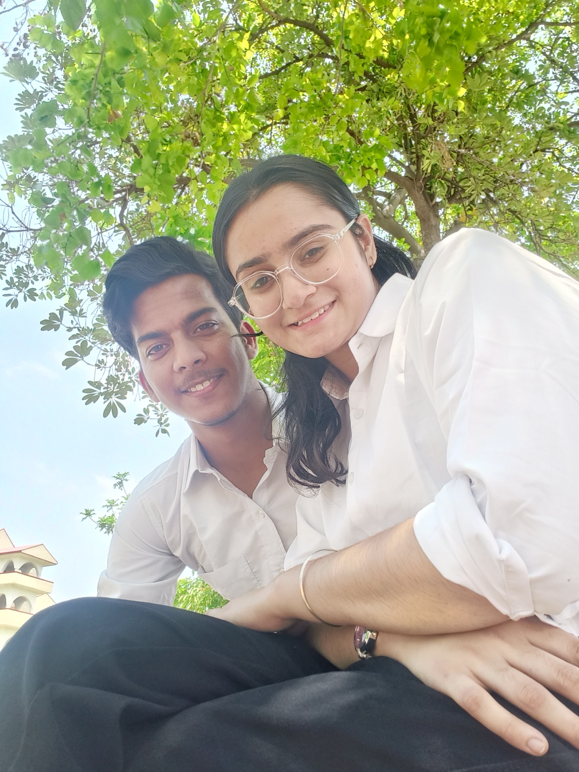 Adarsh and Payal under the trees